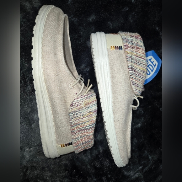 Hey Dudes Wendy Fold Baja Boots - Cream Multi - Size 9 - NWT - Picture 4 of 6